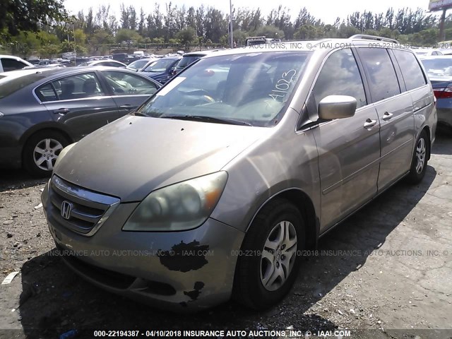5FNRL38667B441023 - 2007 HONDA ODYSSEY EXL ოქროსფერი ფოტო 2