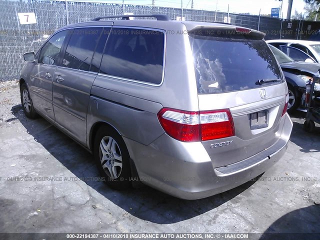 5FNRL38667B441023 - 2007 HONDA ODYSSEY EXL ოქროსფერი ფოტო 3