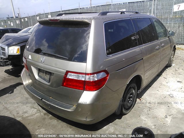 5FNRL38667B441023 - 2007 HONDA ODYSSEY EXL ოქროსფერი ფოტო 4