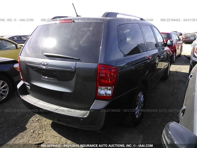 KNDMG4C76C6498221 - 2012 KIA SEDONA LX GRAY photo 4