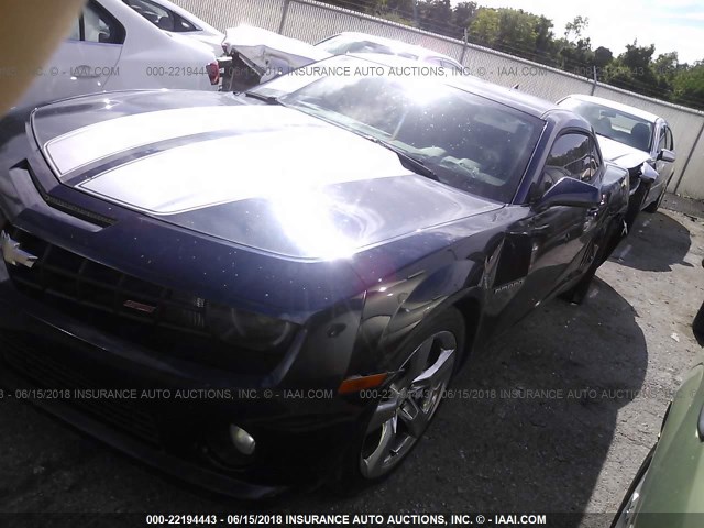 2G1FK1EJ8A9171400 - 2010 CHEVROLET CAMARO SS Navy photo 2