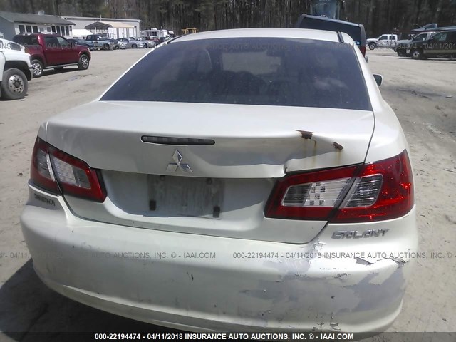 4A3AB36F49E033771 - 2009 MITSUBISHI GALANT ES WHITE photo 6