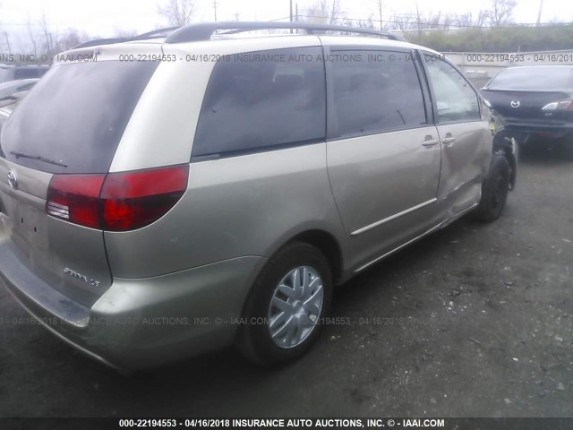 5TDZA23C15S378385 - 2005 TOYOTA SIENNA CE/LE GOLD photo 4