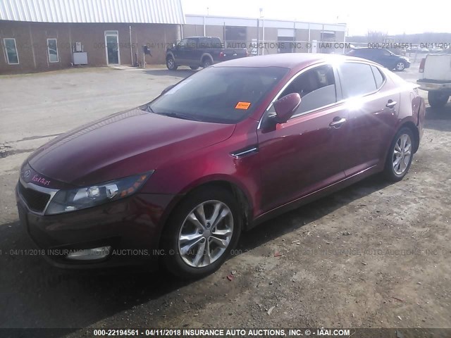 5XXGN4A77CG040999 - 2012 KIA OPTIMA EX RED photo 2