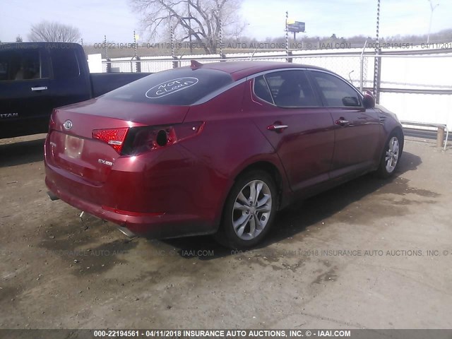 5XXGN4A77CG040999 - 2012 KIA OPTIMA EX RED photo 4