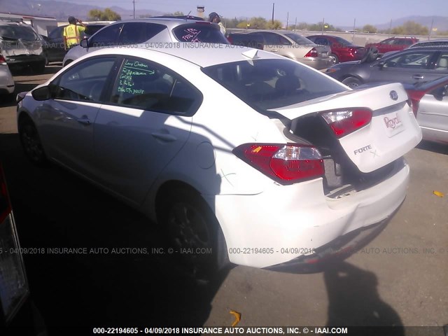 KNAFK4A65G5591385 - 2016 KIA FORTE LX WHITE photo 3