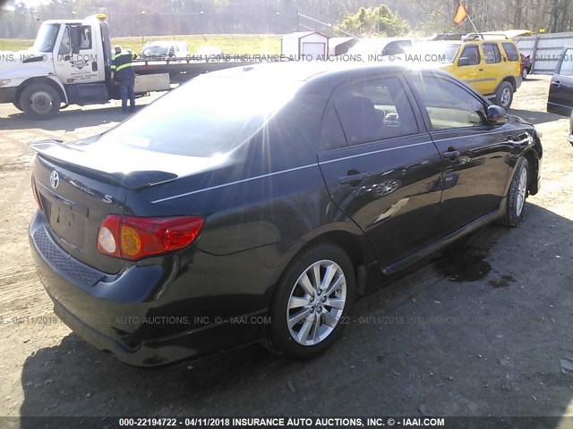 1NXBU4EE4AZ305435 - 2010 TOYOTA COROLLA S/LE/XLE BLACK photo 4