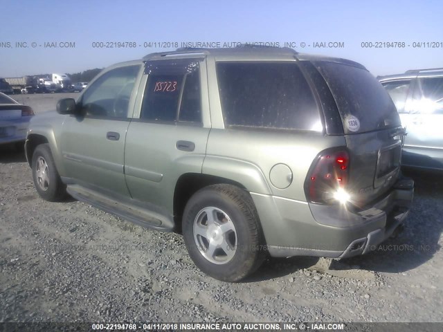 1GNDS13S932151580 - 2003 CHEVROLET TRAILBLAZER  GREEN photo 3