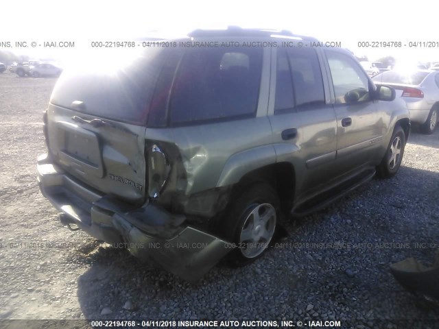 1GNDS13S932151580 - 2003 CHEVROLET TRAILBLAZER  GREEN photo 4