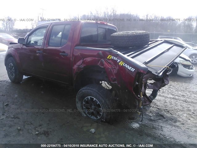 1N6AD0ER5FN717602 - 2015 NISSAN FRONTIER S/SV/SL/PRO-4X BURGUNDY photo 3