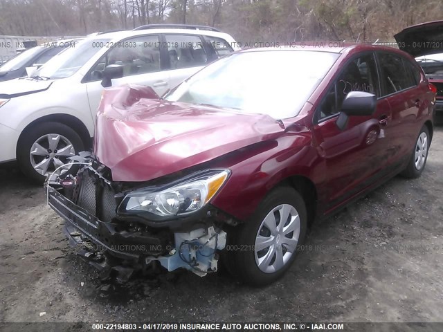 JF1GPAA62E8221472 - 2014 SUBARU IMPREZA RED photo 2