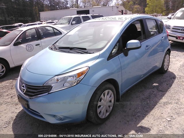 3N1CE2CP7EL434836 - 2014 NISSAN VERSA NOTE S/S PLUS/SV/SL BLUE photo 2
