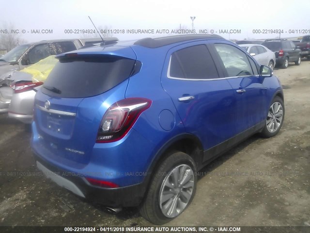 KL4CJASB5HB128291 - 2017 BUICK ENCORE PREFERRED BLUE photo 4