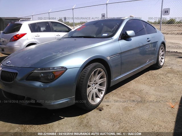 WBAEH134X6CR50051 - 2006 BMW 650 I BLUE photo 2