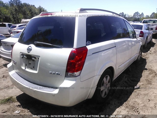 5N1BV28U36N108925 - 2006 NISSAN QUEST S/SE/SL WHITE photo 4