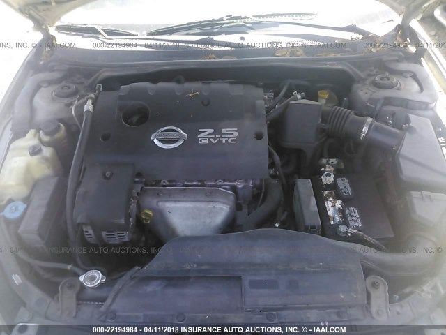 1N4AL11D54C165989 - 2004 NISSAN ALTIMA S/SL SILVER photo 10