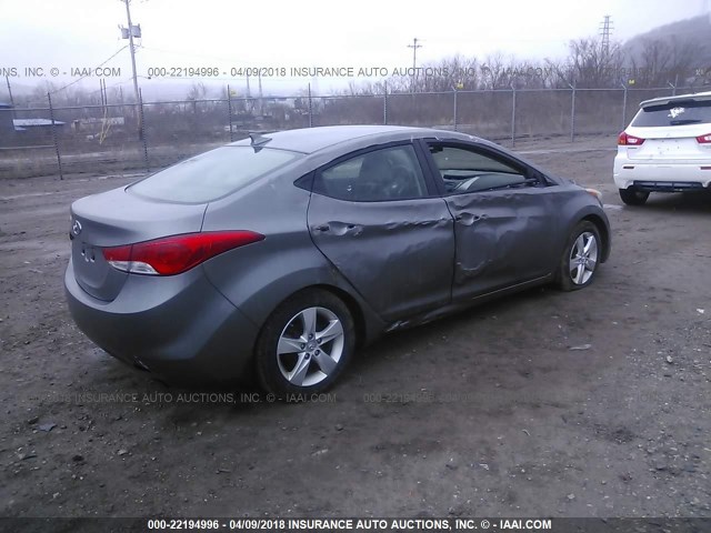 5NPDH4AE7DH176001 - 2013 HYUNDAI ELANTRA GLS/LIMITED GRAY photo 4