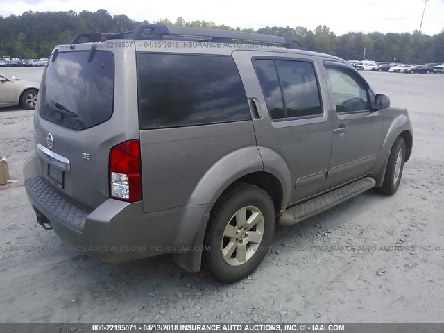 5N1AR18U28C649411 - 2008 NISSAN PATHFINDER S/LE/SE BEIGE photo 4