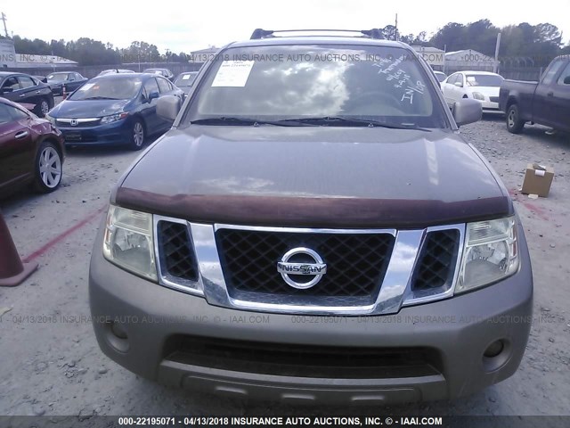 5N1AR18U28C649411 - 2008 NISSAN PATHFINDER S/LE/SE BEIGE photo 6