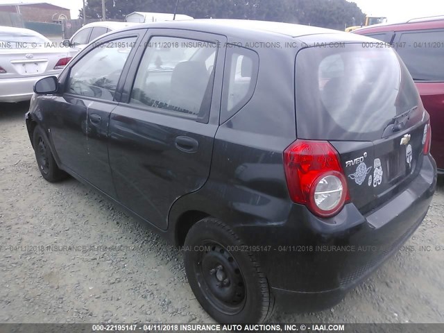 KL1TD66E39B628764 - 2009 CHEVROLET AVEO LS/LT BLACK photo 3