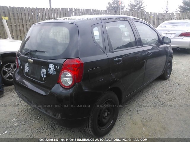 KL1TD66E39B628764 - 2009 CHEVROLET AVEO LS/LT BLACK photo 4