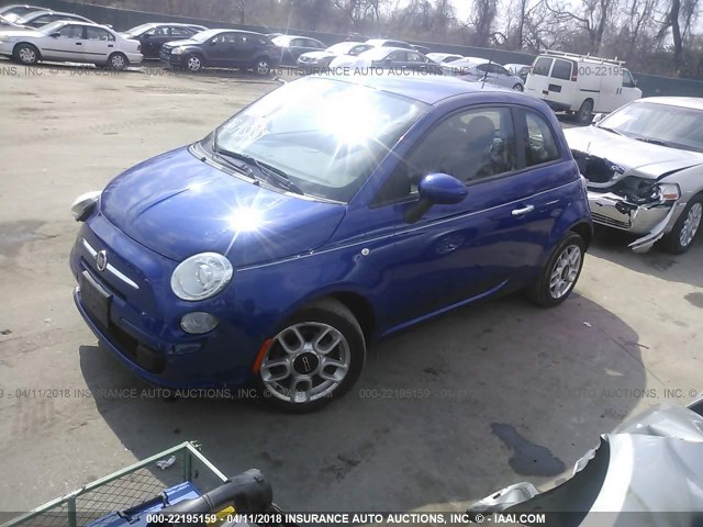 3C3CFFAR6DT739897 - 2013 FIAT 500 POP BLUE photo 2