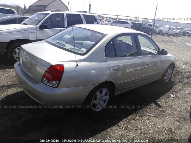 KMHDN46D95U939096 - 2005 HYUNDAI ELANTRA GLS/GT GOLD photo 4