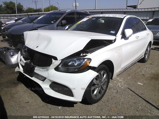 55SWF4KB9FU022229 - 2015 MERCEDES-BENZ C 300 4MATIC WHITE photo 2