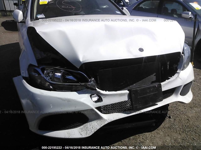 55SWF4KB9FU022229 - 2015 MERCEDES-BENZ C 300 4MATIC WHITE photo 6