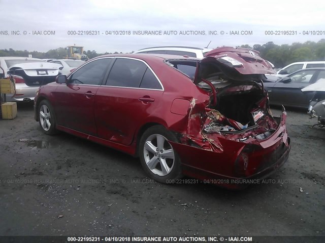 4T1BF3EK7AU536095 - 2010 TOYOTA CAMRY SE/LE/XLE წითელი ფოტო 3