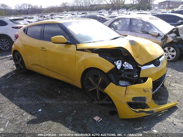 KMHTC6AD7CU029299 - 2012 HYUNDAI VELOSTER YELLOW photo 1