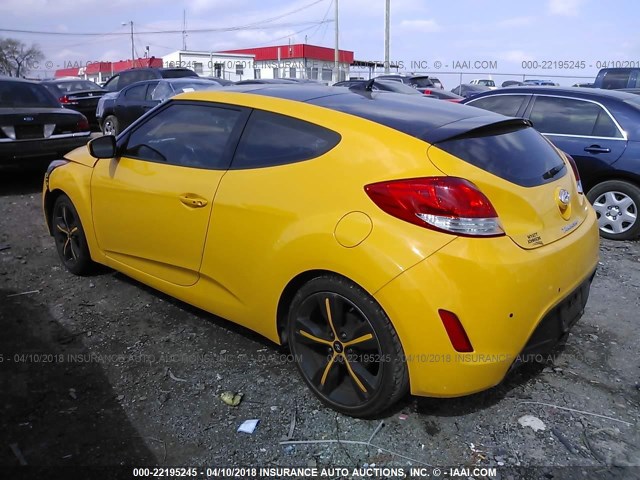 KMHTC6AD7CU029299 - 2012 HYUNDAI VELOSTER YELLOW photo 3