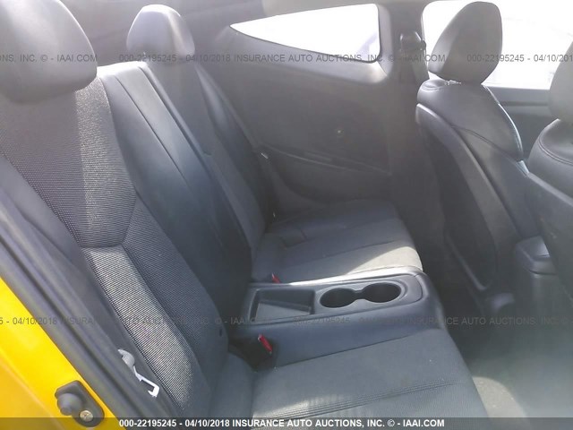 KMHTC6AD7CU029299 - 2012 HYUNDAI VELOSTER YELLOW photo 8