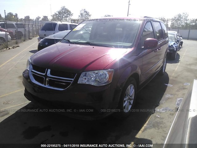 2C4RDGCG6ER478739 - 2014 DODGE GRAND CARAVAN SXT RED photo 2