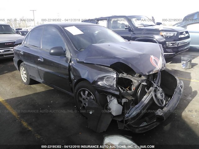 KNADC125446352828 - 2004 KIA RIO BLACK photo 1