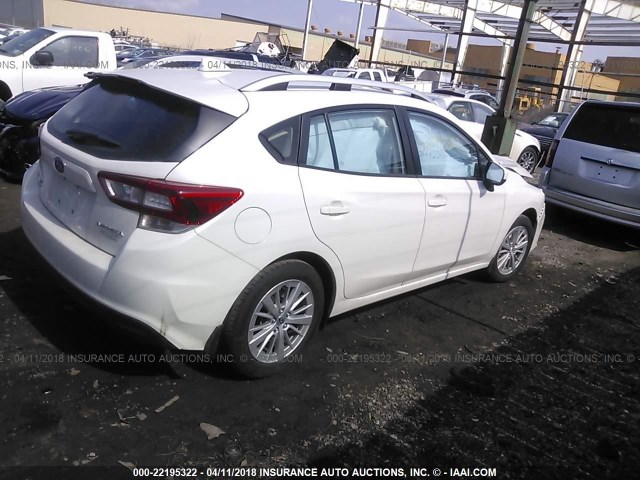 4S3GTAD64H3711589 - 2017 SUBARU IMPREZA PREMIUM PLUS WHITE photo 4