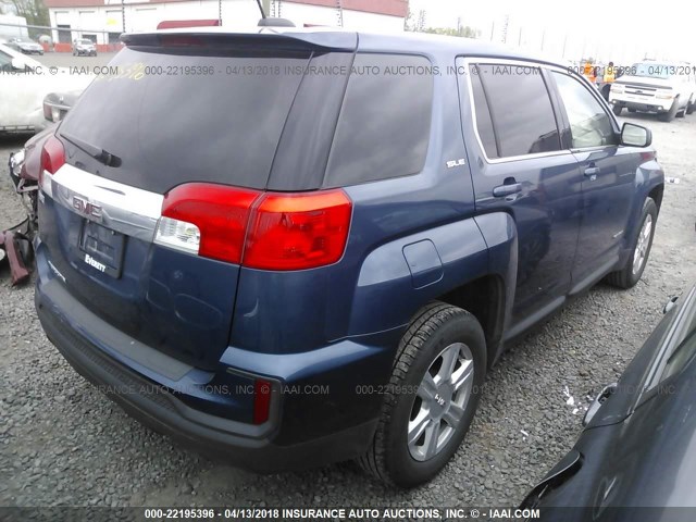 2GKALMEK4G6356339 - 2016 GMC TERRAIN SLE BLUE photo 4