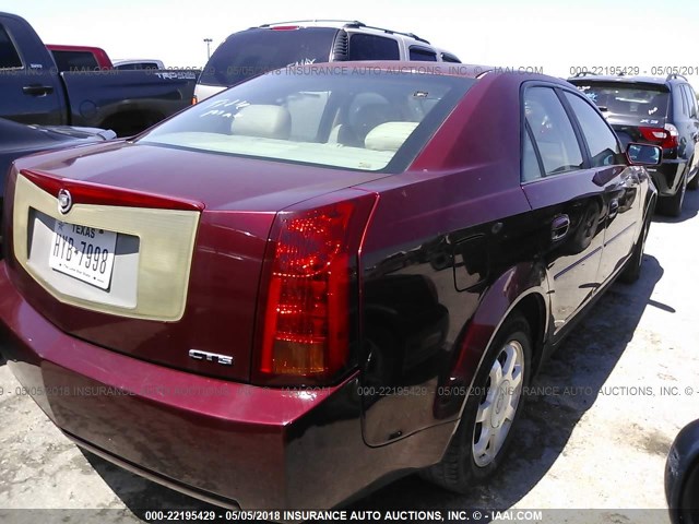 1G6DM57N030151979 - 2003 CADILLAC CTS BURGUNDY photo 4