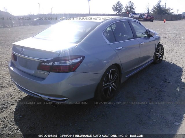 1HGCR2F59HA070332 - 2017 HONDA ACCORD SPORT ნაცრისფერი ფოტო 4
