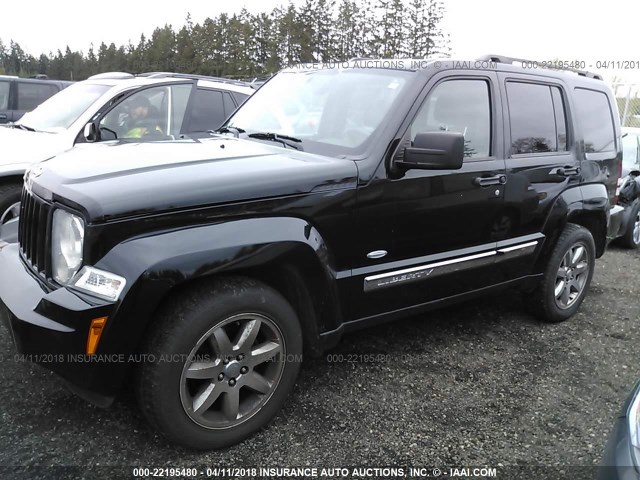 1C4PJMAK3CW167988 - 2012 JEEP LIBERTY SPORT BLACK photo 2