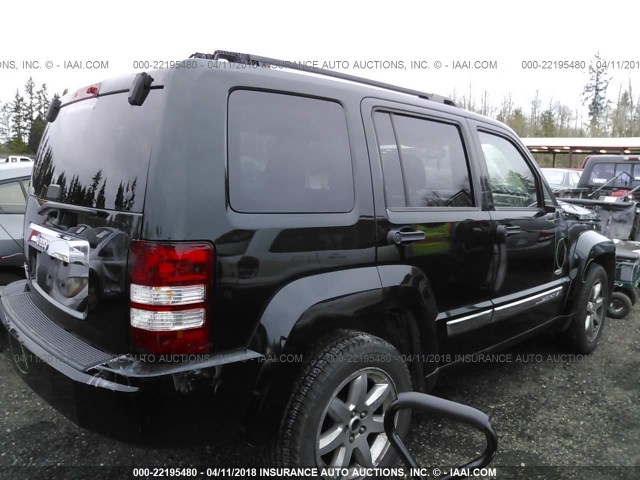 1C4PJMAK3CW167988 - 2012 JEEP LIBERTY SPORT BLACK photo 4