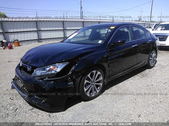 1HGCR2F54EA266657 - 2014 HONDA ACCORD SPORT BLACK photo 2