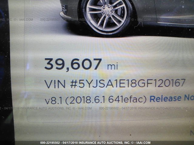 5YJSA1E18GF120167 - 2016 TESLA MODEL S Մոխրագույն լուսանկար 7
