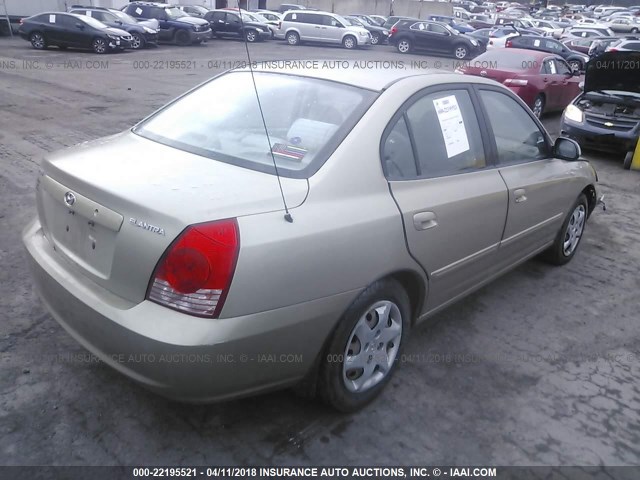 KMHDN46D55U127262 - 2005 HYUNDAI ELANTRA GLS/GT BEIGE photo 4