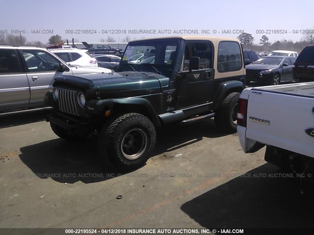 1J4FA59SX1P304786 - 2001 JEEP WRANGLER / TJ SAHARA GREEN photo 2