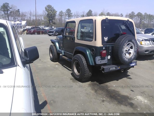 1J4FA59SX1P304786 - 2001 JEEP WRANGLER / TJ SAHARA GREEN photo 3