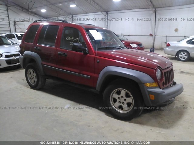 1J4GL48K26W152560 - 2006 JEEP LIBERTY SPORT RED photo 1