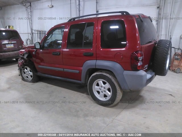 1J4GL48K26W152560 - 2006 JEEP LIBERTY SPORT RED photo 3