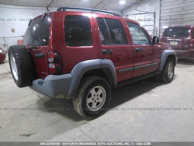 1J4GL48K26W152560 - 2006 JEEP LIBERTY SPORT 红色 照片 4