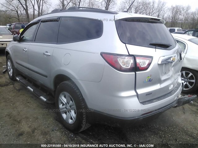 1GNKRFED1DJ101133 - 2013 CHEVROLET TRAVERSE LS SILVER photo 3